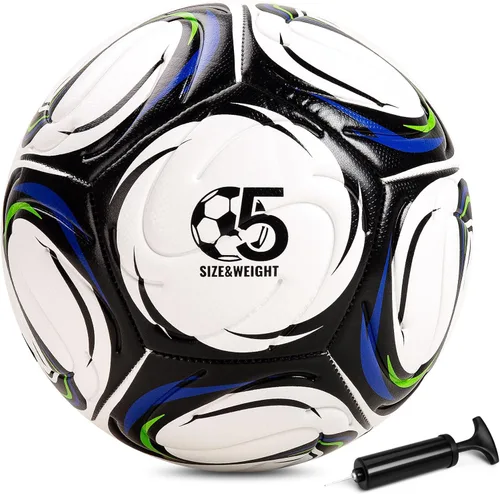 Soccer Ball Size 5 Size 4 with Pump Deflated, Official Size and Weight Long-Lasting Soccer Ball for Youth Teens Adult, Indoor Outdoor Training