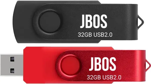 JBOS Unidad flash USB de 32 GB, paquete de 2 unidades USB 2.0, memoria USB de súper alta velocidad, memoria USB de 32 GB, unidad USB para Negro