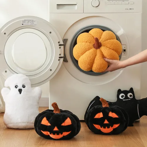 Miniatura 6 de YRXRUS Almohadas de calabaza, almohadas de calabaza de Halloween, almohada en forma de blanco para decoración de habitación de otoño, almohada