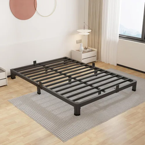 Miniatura 27 de ROIL Marcos de cama de 14 pulgadas con cabecera, tamaño individual XL, con agujeros para cabecero y patas de esquinas redondas, con sujetadores