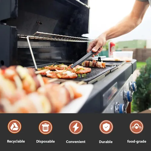 Miniatura 4 de Accesorios para plancha compatibles con Blackstone Griddle – Forros desechables de papel de aluminio para recogedor de grasa para Blackstone 17, 22