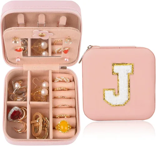 ChezMax Regalos para profesores para mujeres, caja de joyería pequeña portátil, estuche organizador de joyas, regalos del día del profesor para