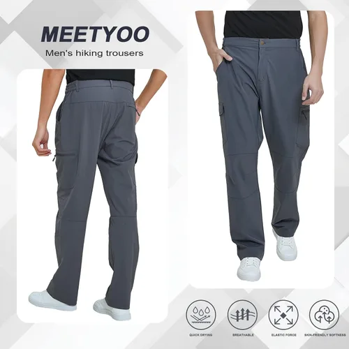 Miniatura 2 de MEETYOO Pantalones cargo de senderismo para hombre, impermeables, tácticos, ligeros, elásticos, para acampar