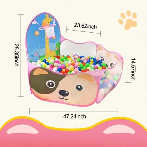 Miniatura 2 de Piscina de pelotas para niños, tienda de campaña desplegable para niños, piscina de pelotas para niños pequeños, corralito de juegos con aro