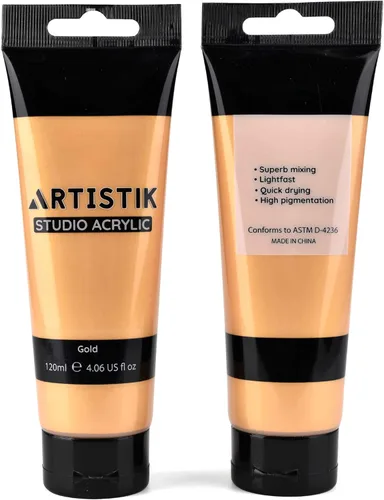 Artistic - Tarro de pintura acrílica, de alto pigmento, suministros de pintura a prueba de decoloración, adecuado para lienzo, madera, cuero, tela,