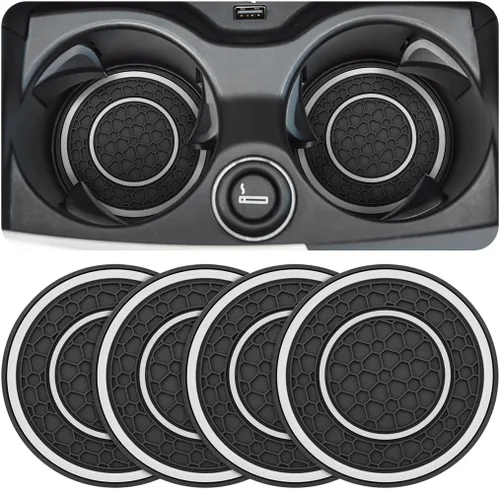 Miniatura 25 de Osilly Paquete de 2 posavasos de automóvil para portavasos de automóvil de 2.75 pulgadas, antideslizantes, antipolvo, universales, impermeables