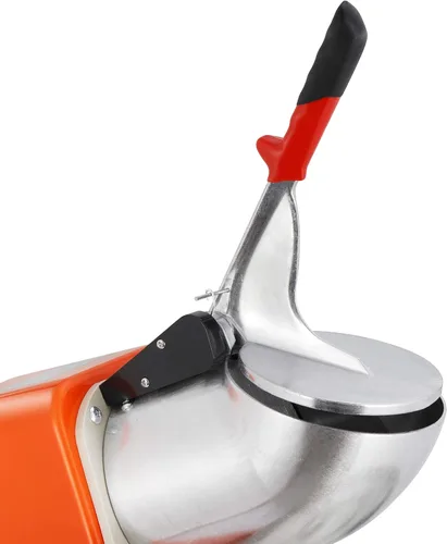 Miniatura 8 de Zeny Máquina trituradora de hielo, eléctrica, para hacer conos de nieve, de acero inoxidable, picadora de hielo raspado (naranja)