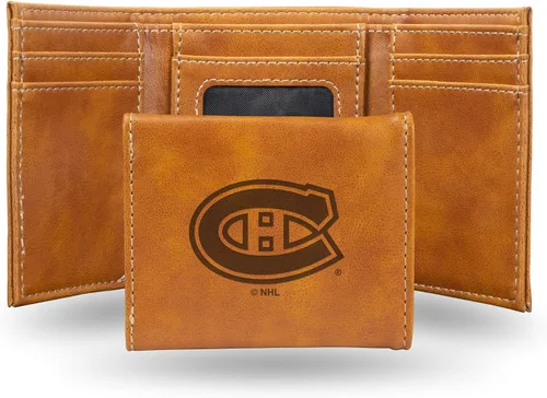 Miniatura 48 de NHL Rico Industries - Billetera triple grabada con láser y tres pliegues, accesorio para hombre