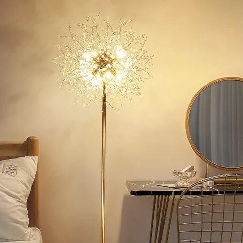 Miniatura 8 de Lámpara de pie de cristal de 69 pulgadas, lámpara de pie moderna con cristal K9, lámpara de pie LED con interruptor de pie de encendido/apagado