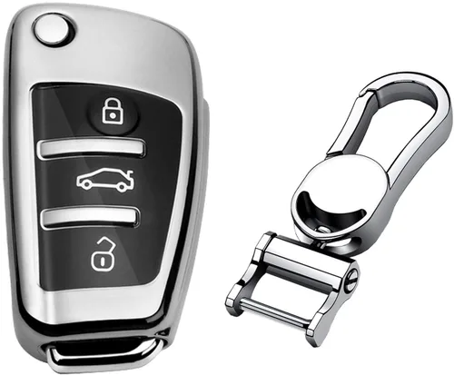 Miniatura 9 de Para Hombre Mujer Genuino Cubierta de Llavero de Cuero para Audi A1 A3 A4 A6 A8 Quattro Q2 Q3 Q7 R8 RS3 RS6 S3 S6 TT TTS, Funda de Llavero de Coche