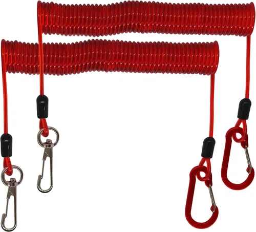 Miniatura 8 de Fishing Lanyard, Heavy Duty Coiled Lanyards Stainless Steel Wire Inside, Safety Rope Extension Cord Tether Retractable Fishing Accessories for Rods