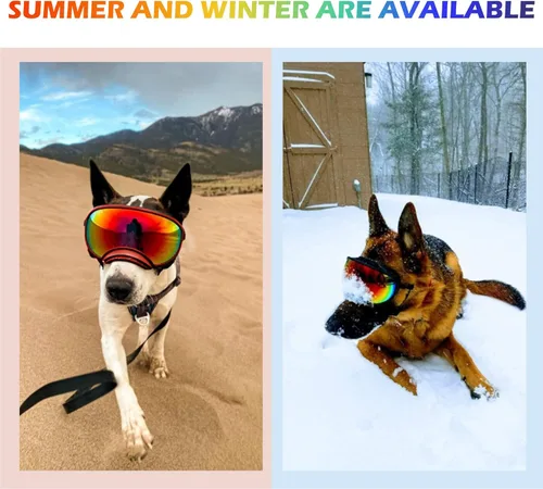 Miniatura 5 de Gafas de sol grandes para perros, con correa ajustable, protección UV, a prueba de vino, para perros y cachorros, adecuadas para perros medianos