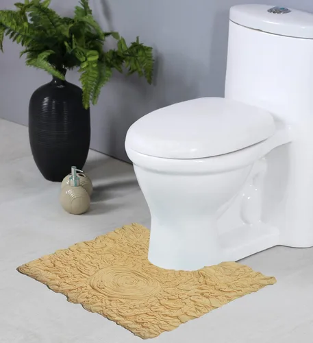 Miniatura 141 de Home Weavers Bell Flower Collection - Tapetes de baño copetudos 100 % algodón, extrasuaves y absorbentes, antideslizantes, lavables a máquina, lino