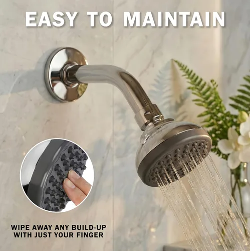 Miniatura 6 de Cabezal de ducha que aumenta la presión, cabezal de ducha de alta presión que ahorra agua, lo mejor para duchas de bajo flujo, 2.5 GPM - níquel