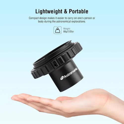 Miniatura 7 de Adaptador de cámara para telescopio Astromania, anillo T2 T y adaptador T M42x0.75 rosca macho a adaptador fotográfico de telescopio de 3.17 cm
