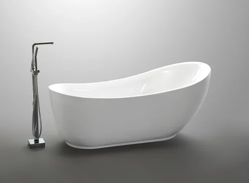 Miniatura 5 de ANZZI Bañera independiente de 71 pulgadas de acrílico con fondo plano para remojo de la serie Talyah blanca brillante, diseño contemporáneo de una