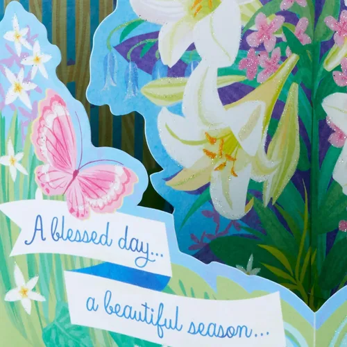 Miniatura 5 de Hallmark Paper Wonder - Tarjeta de Pascua desplegable (lirios)