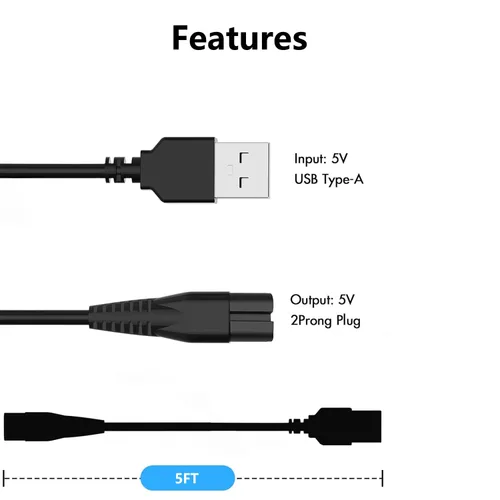 Miniatura 2 de Para AMULISS - Cable de carga para recortadora de cabello compatible con AMULISS