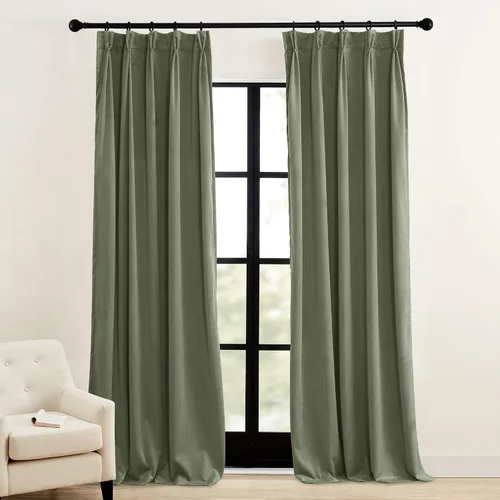 Miniatura 9 de RYB HOME Cortinas plegadas en pinza beige, cortinas suaves con aislamiento térmico y reducción de ruido para bloquear la luz para sala de estar
