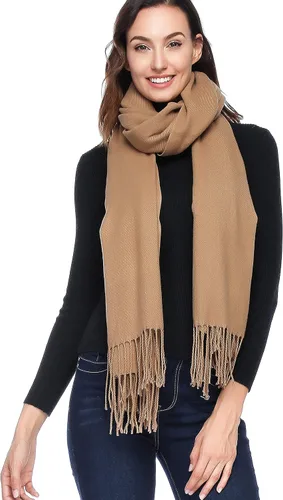 Miniatura 3 de HOYAYO Chal de lana Bufanda extra grande gruesa suave pashmina