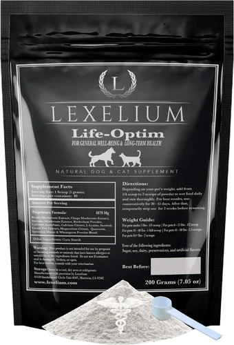 Life-Optim - Mezcla de apoyo para enfermedades terminales para perros y gatos | Suplemento en polvo 100% natural | Diseñado para extender y mejorar