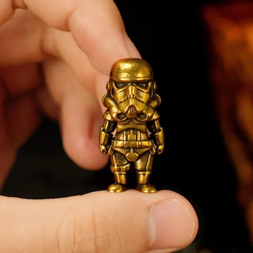 Miniatura 2 de CHOVY Figura de robot de latón antiguo, decoración retro de latón macizo pesado, escultura de arte biomecánica para coleccionistas, regalo Steampunk
