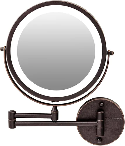 Miniatura 14 de OVENTE Espejo de maquillaje iluminado para montaje en la pared, espejo de tocador de doble cara de 7 pulgadas con aumento 1X/7X para baño con luces