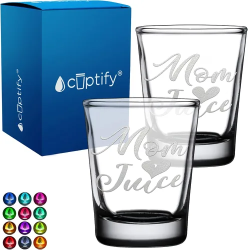 Miniatura 78 de Cuptify Regalos para baby shower, para la nueva mamá, EST 2023, 2 onzas, con fondo negro, juego de 2 vasos grabados para fiesta, regalo