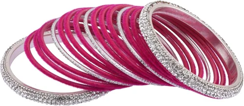 Miniatura 5 de Efulgenz Boho Antique Oxidized Indian Jewelry Tribal Crystal Velvet Bracelet Bangle Set