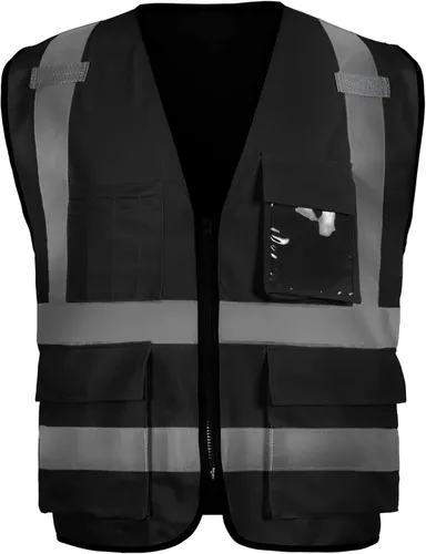 sesafety Chaleco de seguridad con 9 bolsillos, chaleco reflectante de alta visibilidad, chaleco de seguridad, chaleco de trabajo para hombre,