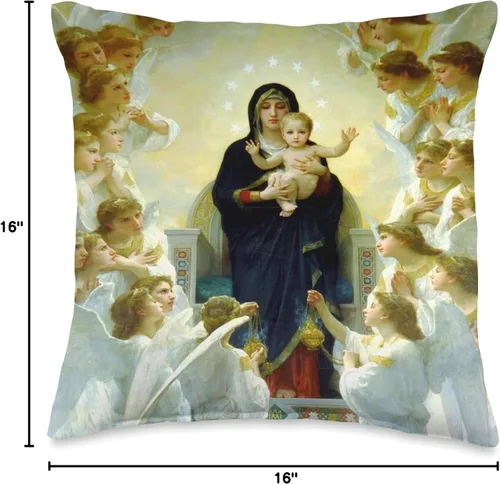 Miniatura 4 de Mary Queen of Angels Almohada de tiro 16x16, multicolor