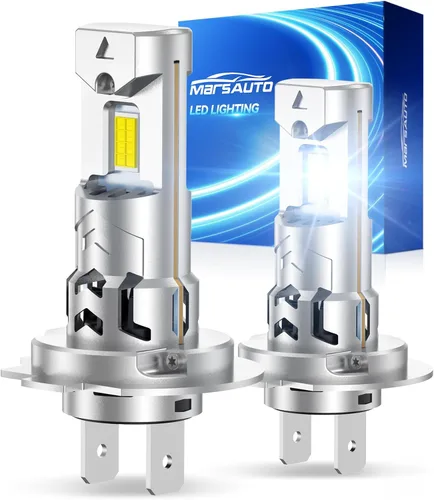 Miniatura 12 de Marsauto Bombillas LED H4, 1200% de brillo, 70000 lm, blanco frío 6500K, tamaño mini halógeno 1:1, anillo ajustable de 8 agujeros para haz perfecto