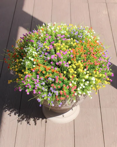 Miniatura 8 de JAKY-Global Flores artificiales Gypsophila Babysbreath - Ramo de plantas de agua falsas, 6 paquetes de plantas falsas, ramo de brida de boda, Mezcla