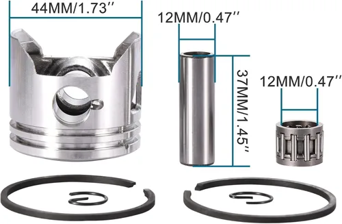 Miniatura 2 de GOOFIT Juego de bobina de encendido, filtro de aire del cilindro del carburador de 44 mm, kit de parte superior del pistón de agujero grande de 53