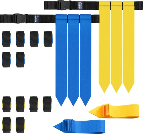 Miniatura 9 de Cinturones de fútbol con bandera, set de fútbol con bandera para adultos, niños y jóvenes, banderas de fútbol para entrenamiento y competición