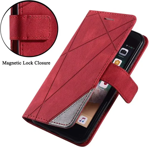 Miniatura 6 de Funda compatible con iPhone XR y protector de pantalla de vidrio templado, funda de cuero con tapa para tarjeta de crédito, fundas para teléfono