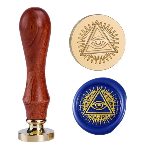 Miniatura 24 de Sello de cera de trébol de cuatro hojas, sello de trébol de la suerte con mango de palisandro 1'' 2.5cm, sello distintivo de cera de sellado, un