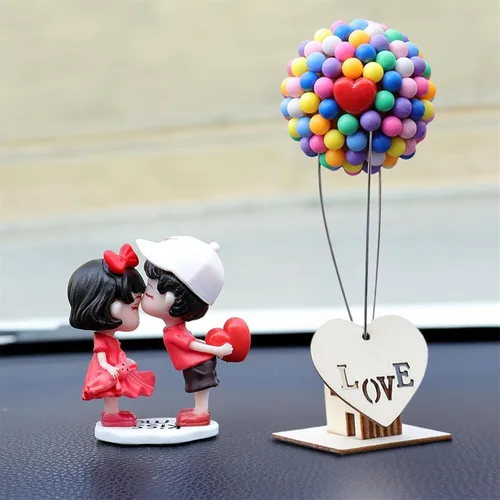 Decoración de coche de acción de caricaturas para parejas, lindos adornos para automóvil, decoración interior del automóvil, lindo adorno interior