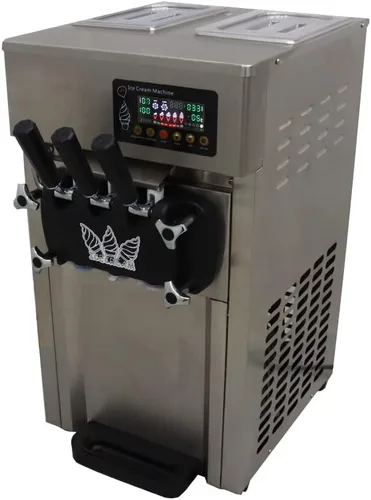 Miniatura 9 de Máquina de helado de servicio suave comercial 3 sabor Máquina comercial del fabricante de helado con pantalla LED 3.5L*2 16-18L/H 110V 1.2kw acero