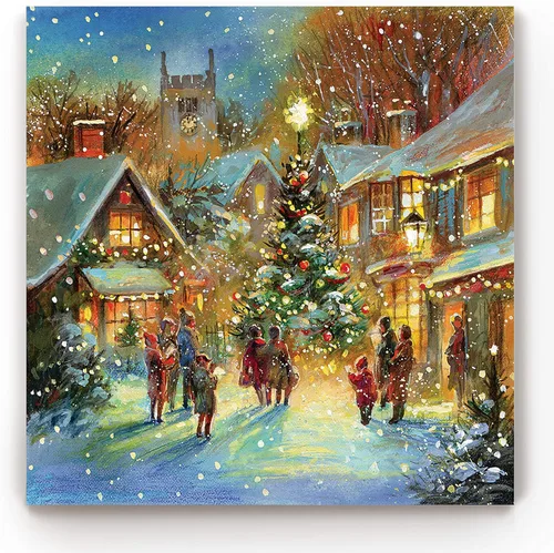 Miniatura 37 de Renditions Gallery Arte de pared de Doce días de Navidad, cuatro pájaros cantores, bonita obra de arte de invierno, decoración de canción navideña