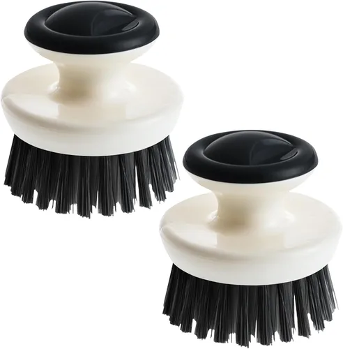 Miniatura 9 de Cepillo para fregar platos, cepillo de palma de agarre ergonómico, cepillos de cocina para limpieza, limpiador de platos con cerdas rígidas para 2p