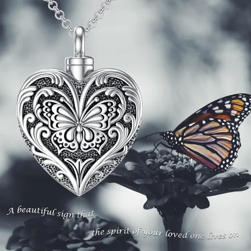 Miniatura 6 de SOULMEET Joyería de cremación para cenizas, collar de urna de plata de ley para cenizas, mujeres y hombres, joyería de recuerdos para mantener a