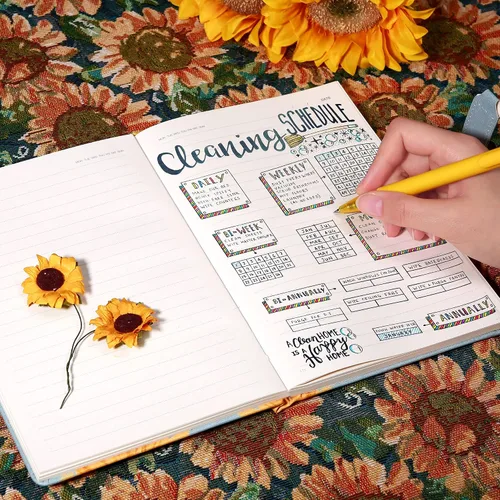 Miniatura 6 de Diario infantil de cuero sintético con candado y llave, agenda de viaje, agenda, cuaderno secreto de notas para mujer, 5.3 x 8.4 pulgadas, girasol