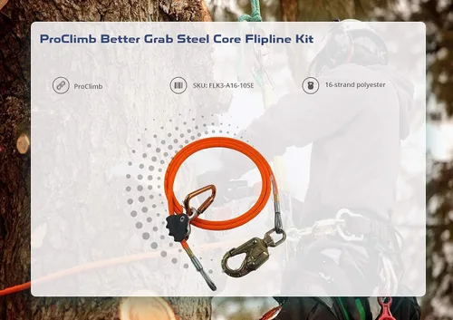 Miniatura 3 de Kit de línea de sujeción Better Grab ProClimb con núcleo de acero (1/2 pulgada x 3.05 metros) - Correa ajustable para árboles, de baja elasticidad