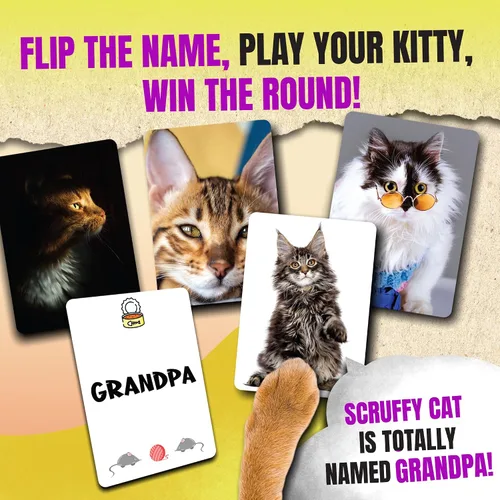 Miniatura 3 de Name that Kitty - Divertido juego de gatos para niños que es ideal para la noche de juegos en familia Juguete con temática de gato de 100 cartas