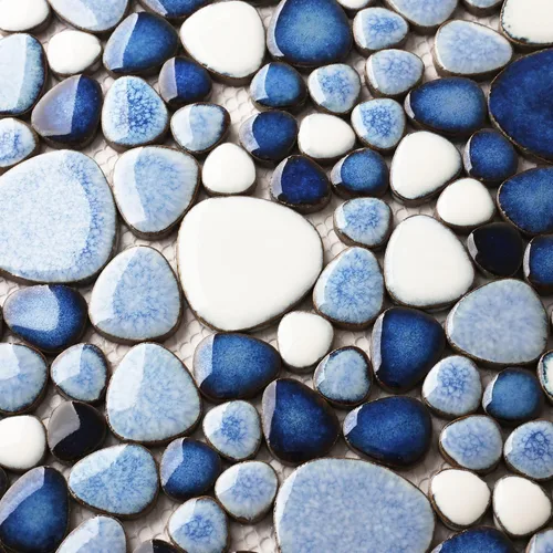 Miniatura 8 de Parrotile Azulejos Azules de Guijarros para Piso de Ducha, Mosaico para Salpicadero de Baño, Azulejos de Pared (5 Hojas)