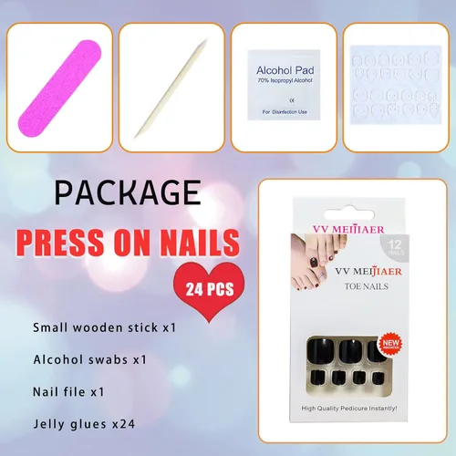 Miniatura 5 de Uñas postizas de acrílico a presión, uñas postizas de cobertura completa, uñas postizas a presión, uñas postizas de cobertura completa, uñas