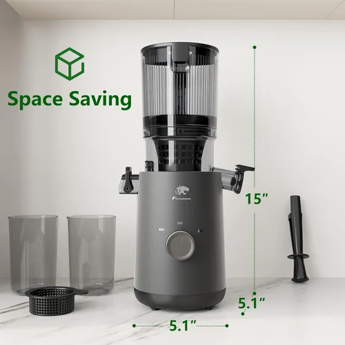 Miniatura 8 de Máquinas exprimidoras, exprimidor de prensa en frío con conducto de alimentación extra grande de 5.3 pulgadas y potente motor sin escobillas de CA