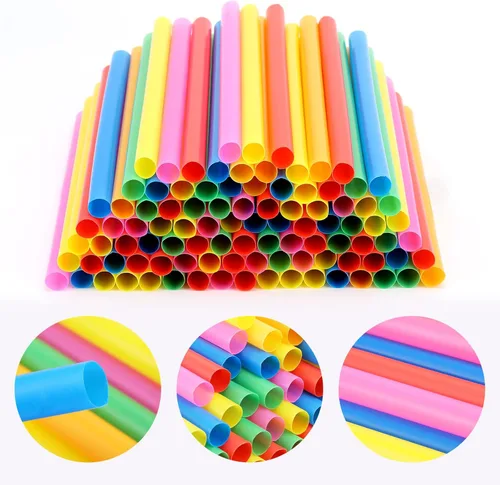 Miniatura 6 de 300 pajitas de batido jumbo de 8.2 pulgadas desechables de plástico, pajitas Boba de 0.43 pulgadas grandes de boca ancha para beber té de burbujas