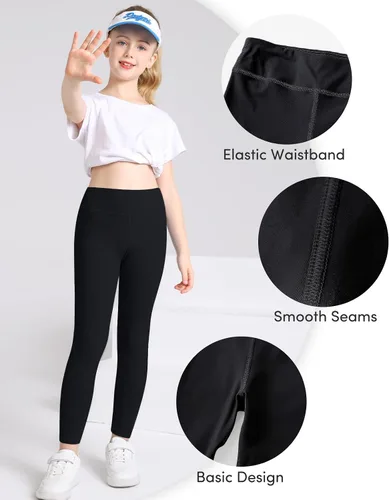 Miniatura 5 de Domee Girls Athletic Leggings Workout Yoga Pants Pack of 3